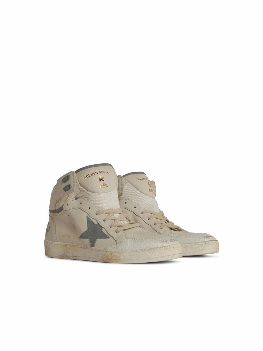 'Sky Star' White Leather Sneakers