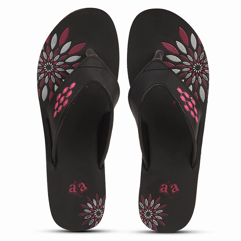 A-HA Black Casual Slipper For Women AVNI-10 By Liberty