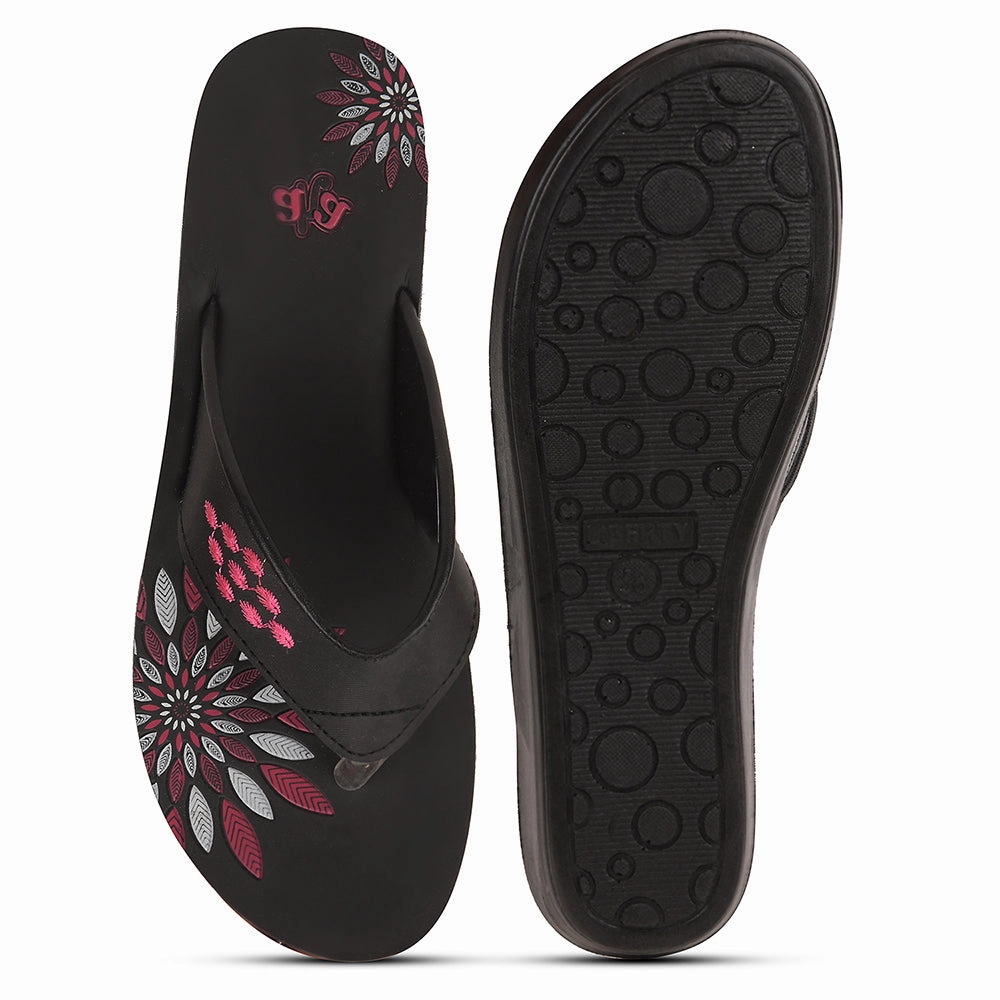 A-HA Black Casual Slipper For Women AVNI-10 By Liberty