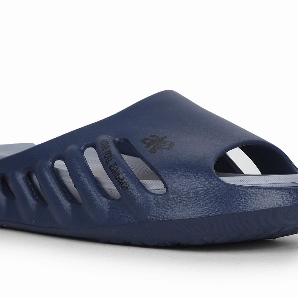 A-HA Navy Blue Casual Slider For Men ZQ-JR-M6 By Liberty