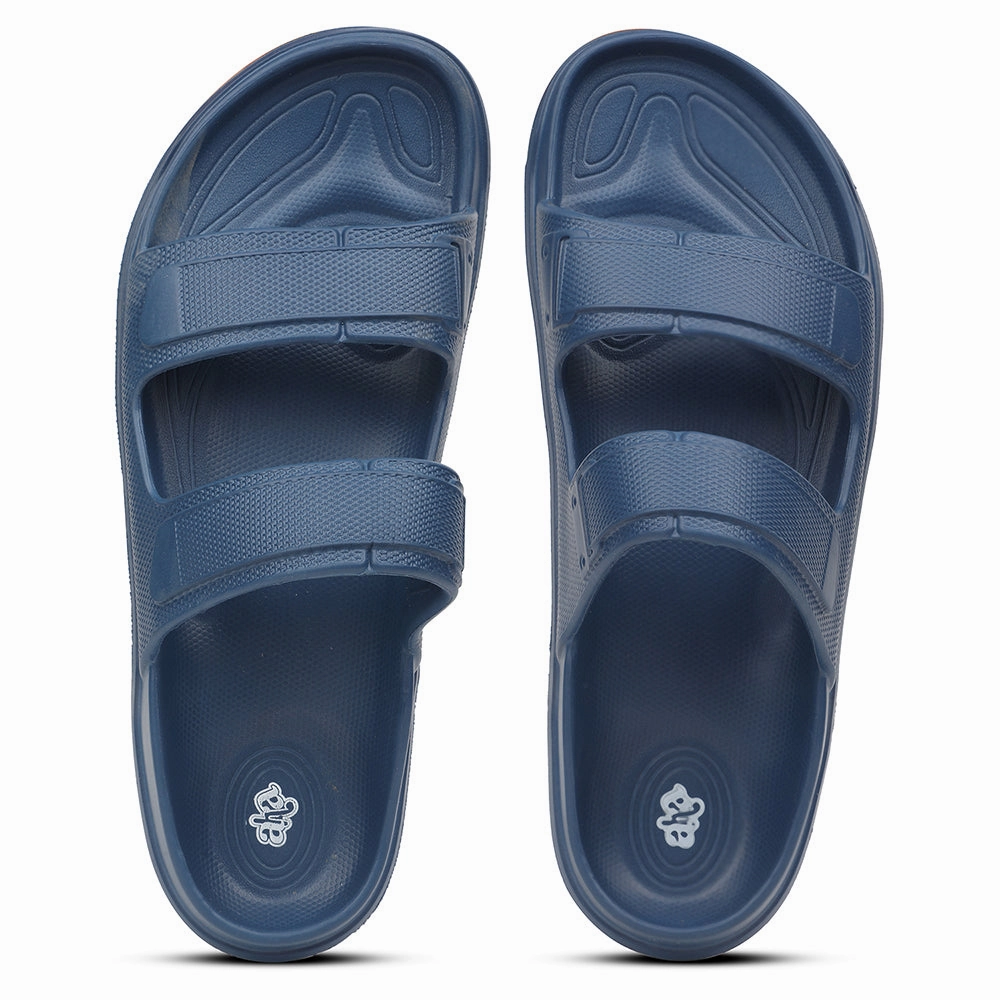 A-HA Navy Blue Casual Slides For Men FDL-2 By Liberty