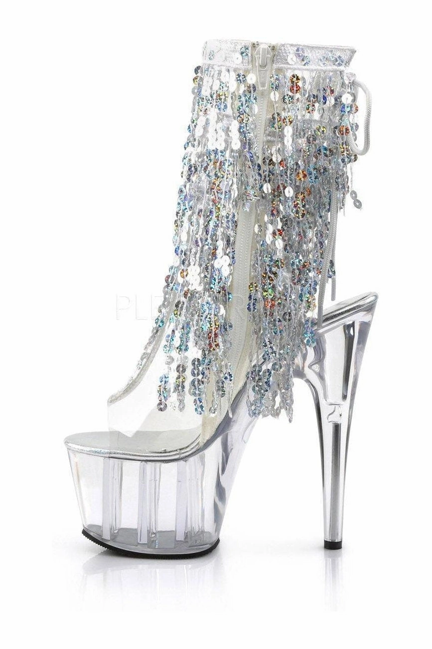 ADORE-1017SQF Platform Boot  | Clear Vinyl