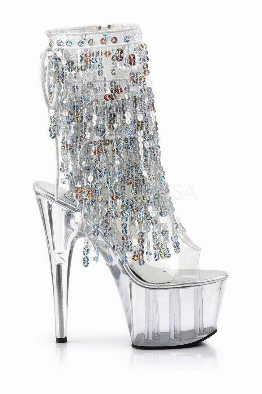 ADORE-1017SQF Platform Boot  | Clear Vinyl