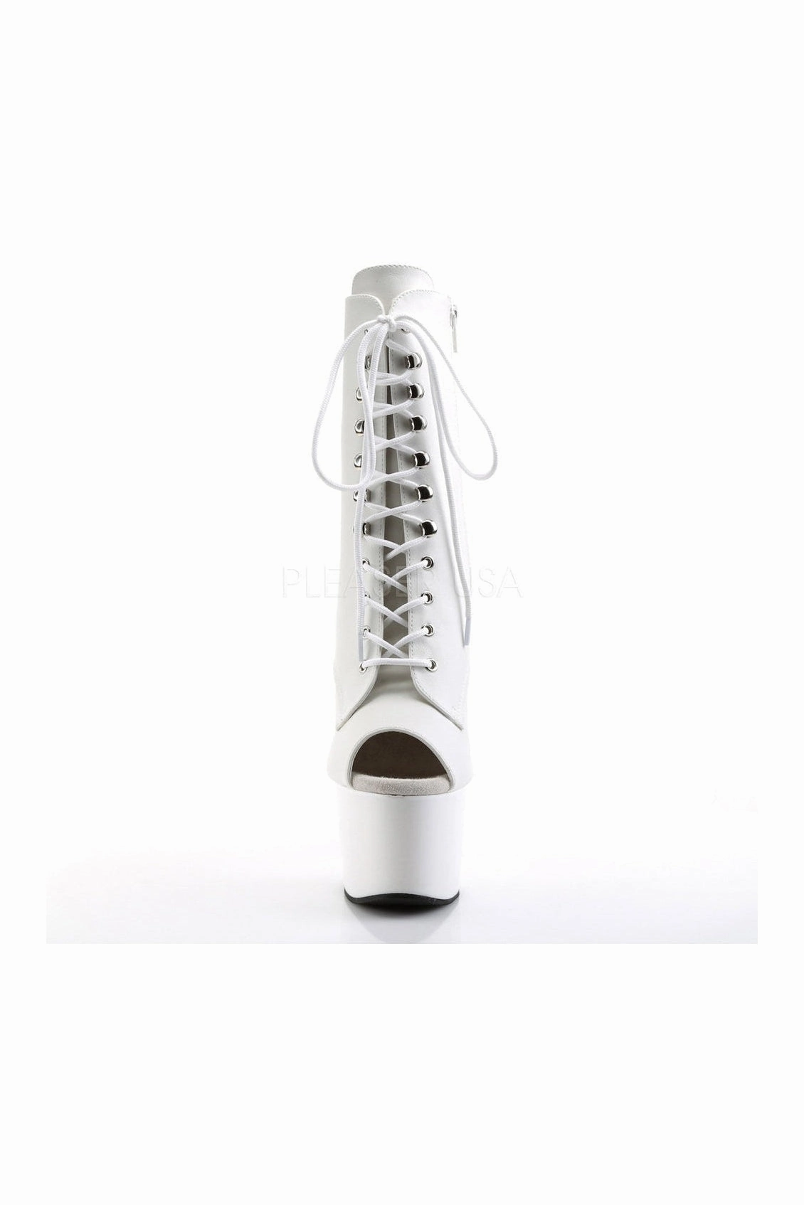 ADORE-1021 Platform Boot  | White Faux Leather