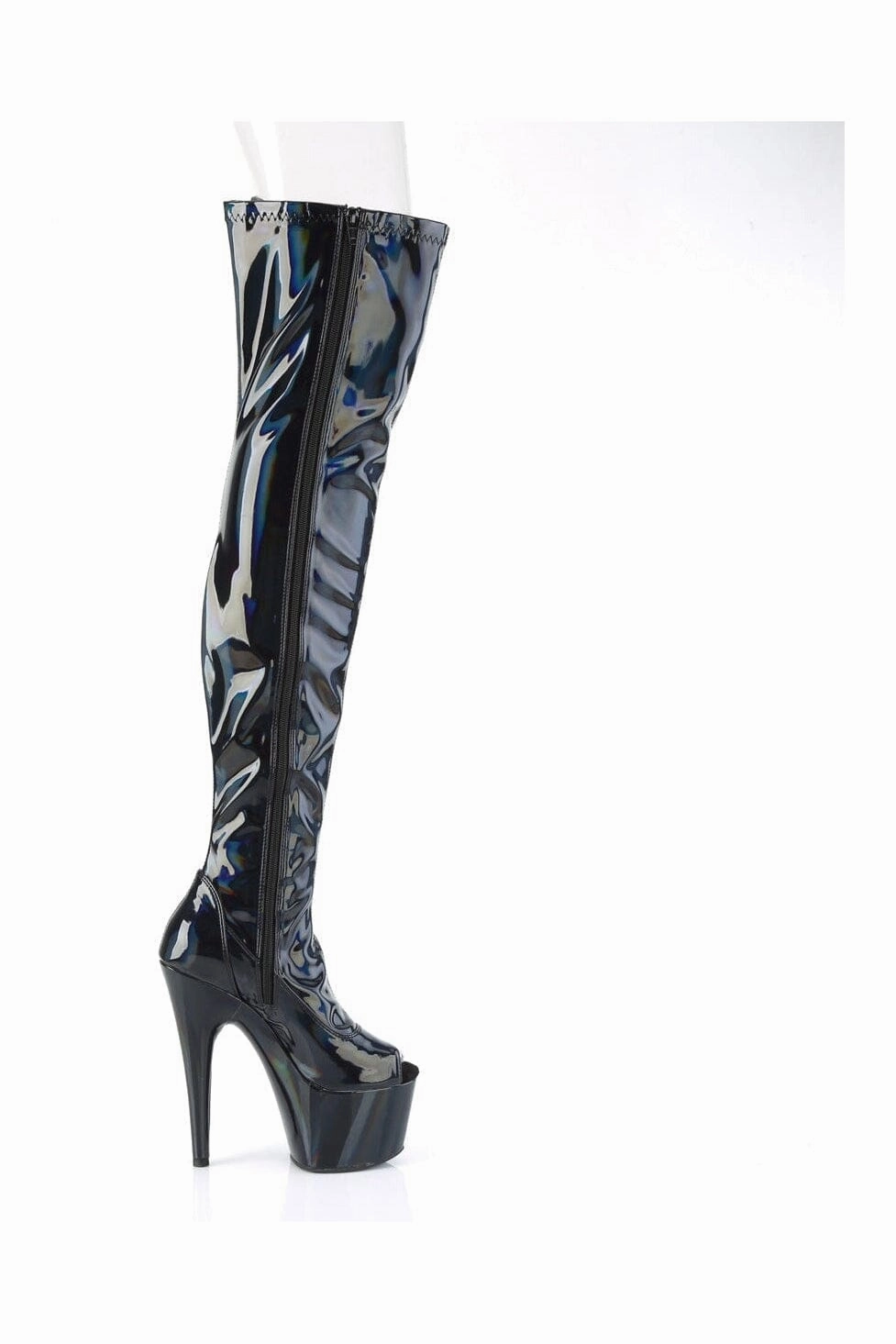 ADORE-3011HWR Black Hologram Thigh Boot