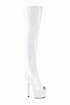 ADORE-3011HWR White Hologram Thigh Boot