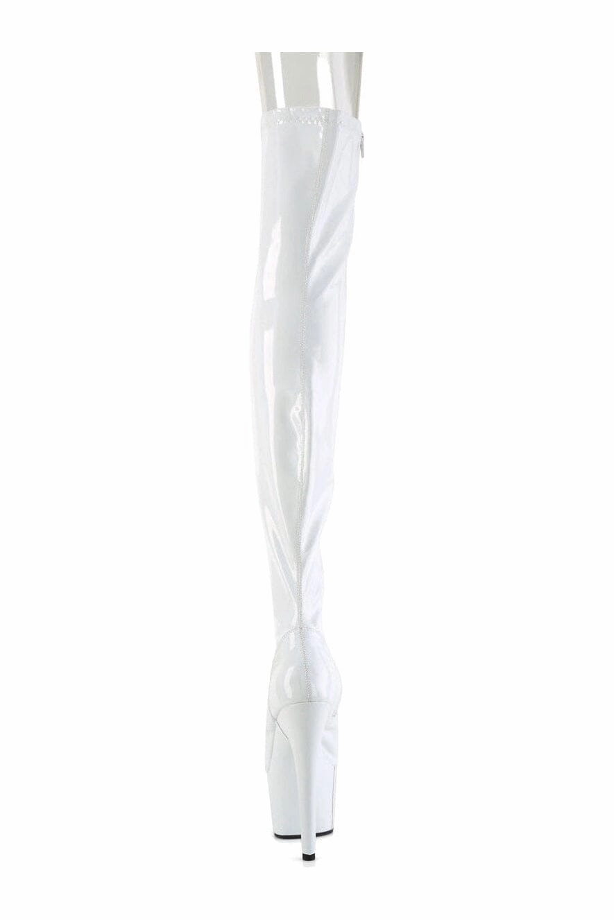 ADORE-3011HWR White Hologram Thigh Boot