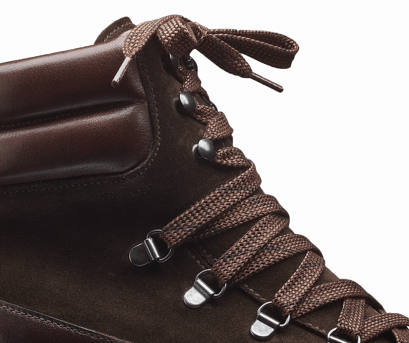 Annie Dark Brown Wax Calf & Earth Green Suede
