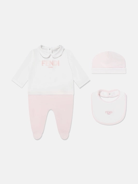 Baby Girls Logo Babygrow Set in Pink