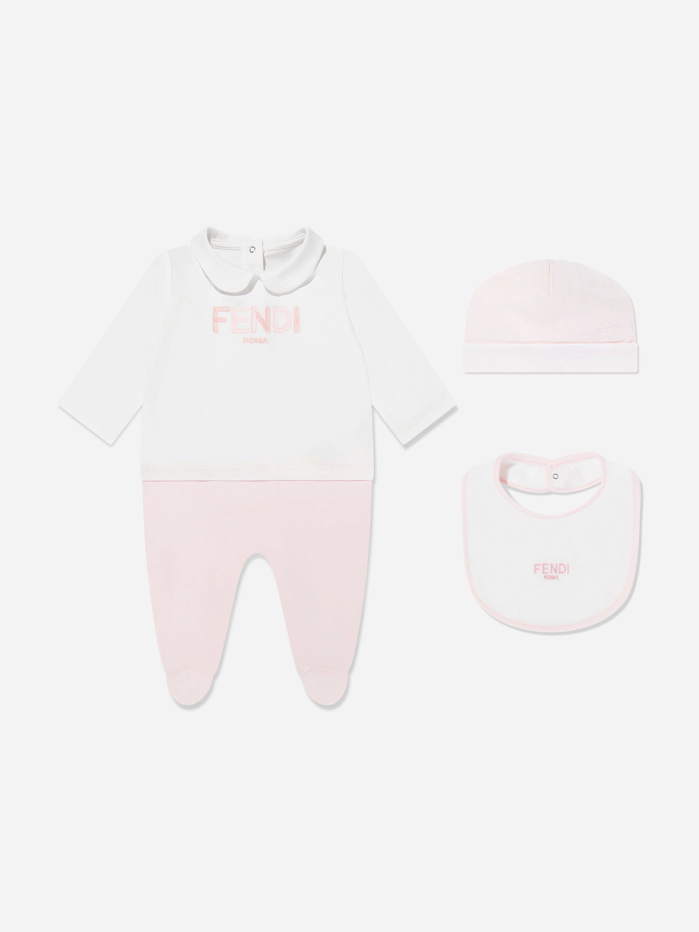Baby Girls Logo Babygrow Set in Pink
