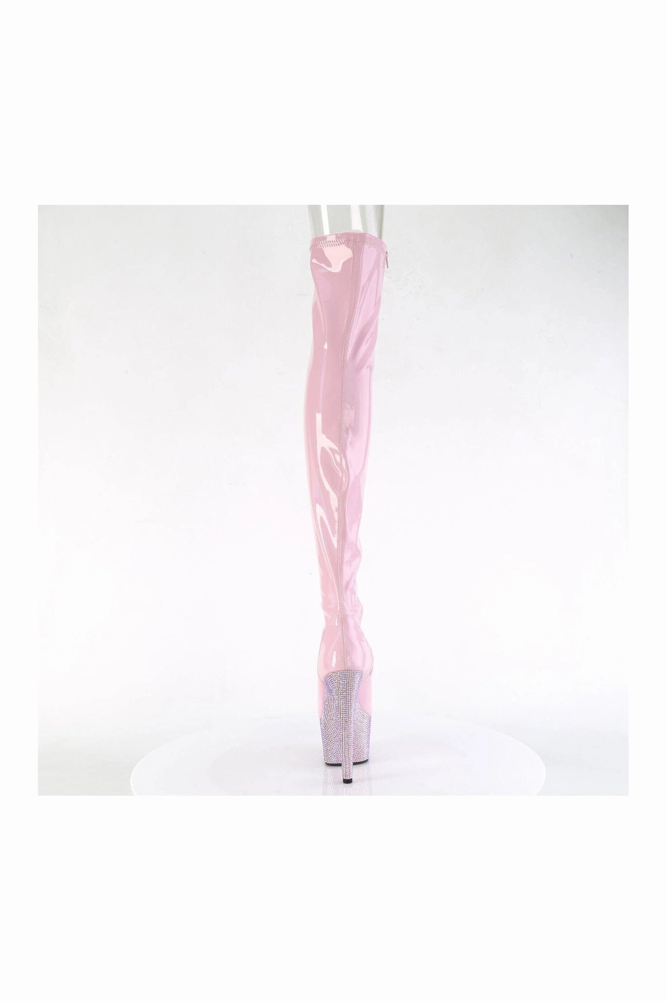 BEJEWELED-3011-7 Pink Patent Thigh Boot