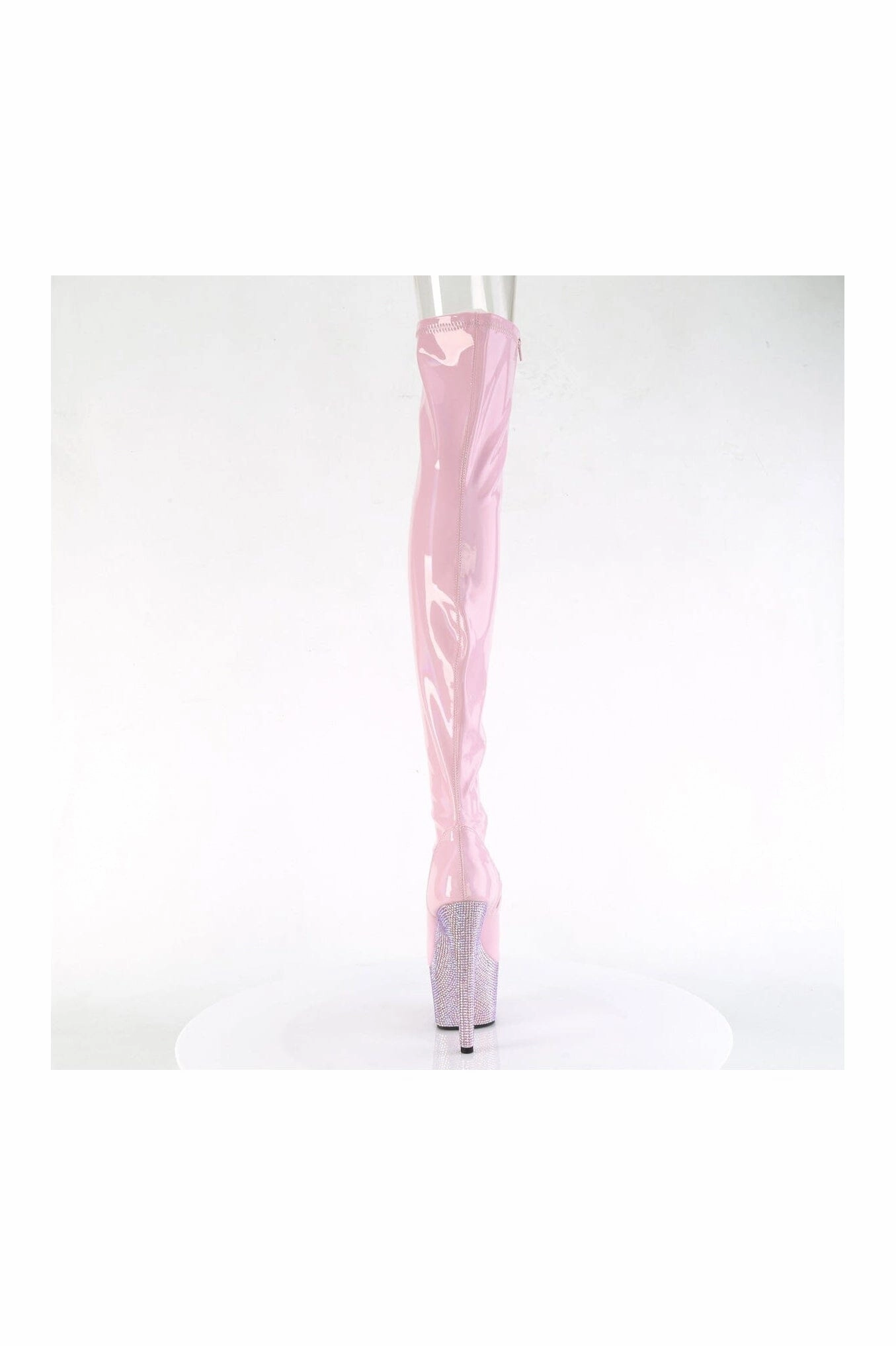 BEJEWELED-3011-7 Pink Patent Thigh Boot