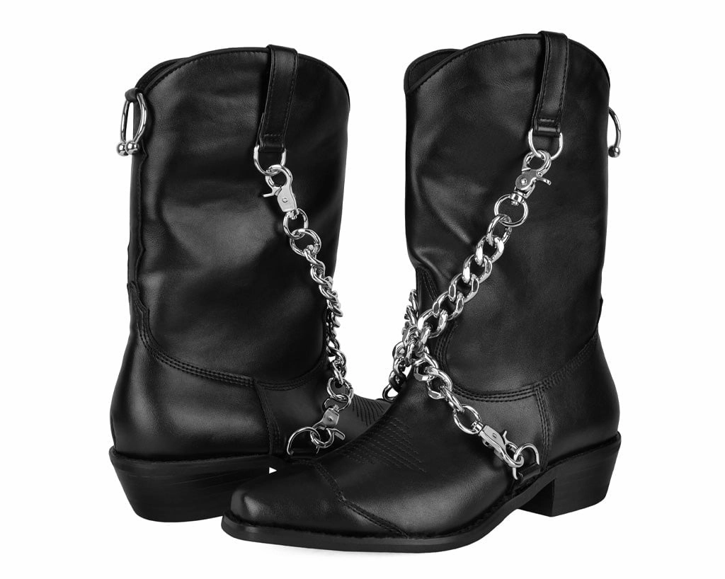 Black Chain Western Boot