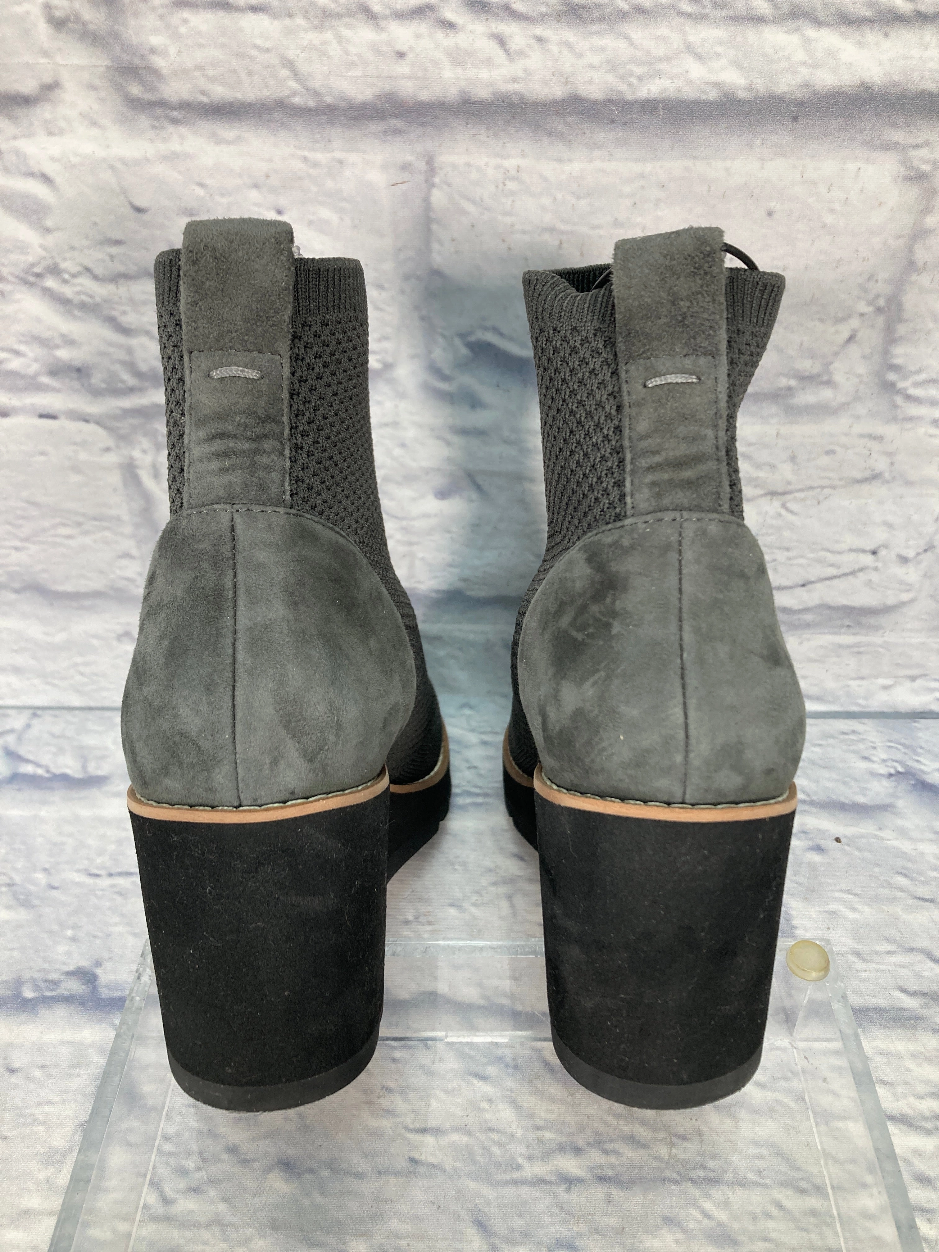 Boots Ankle Heels By Eileen Fisher In Grey, Size: 8.5