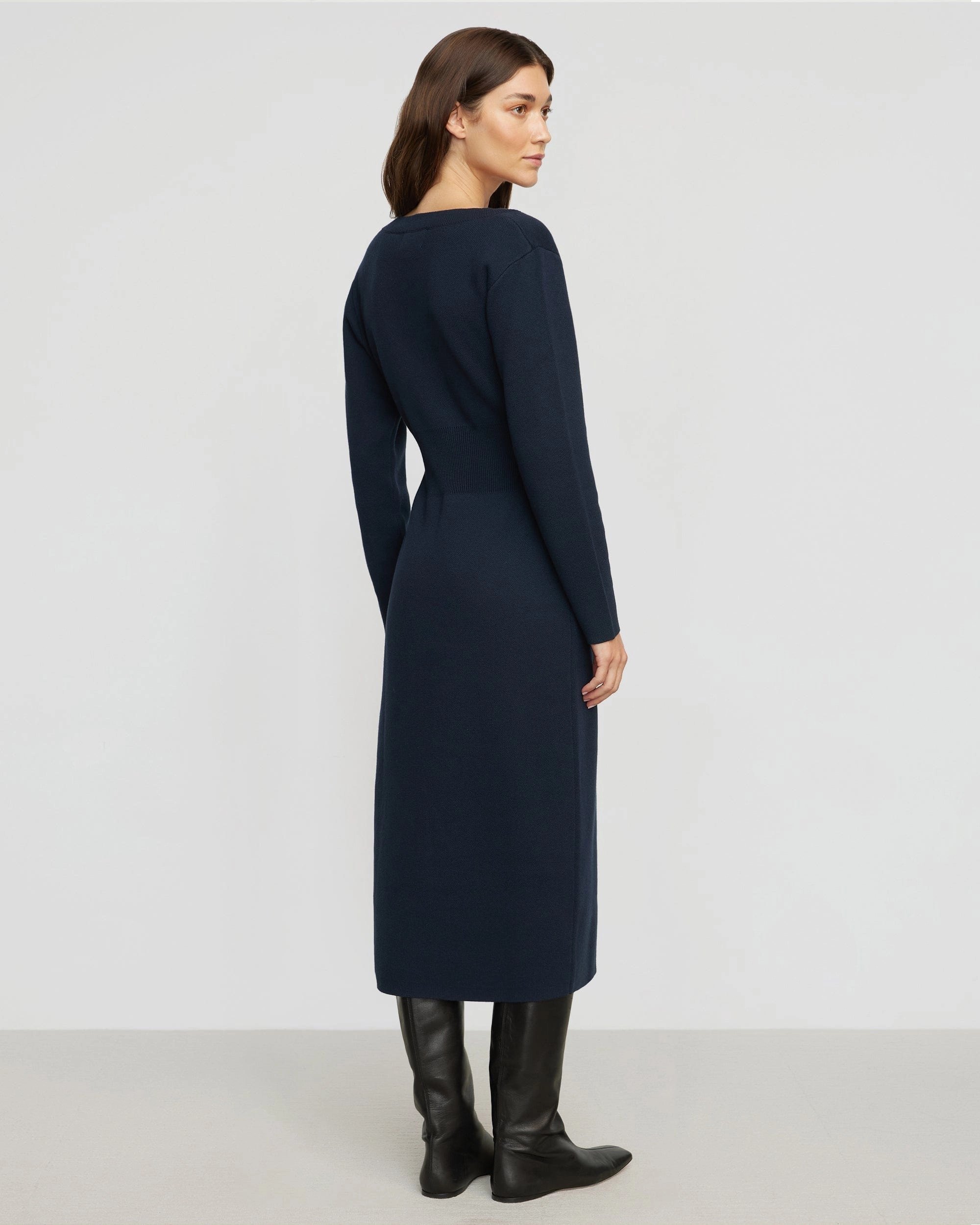 Bora Off-Shoulder V-Neck Sweater Dress