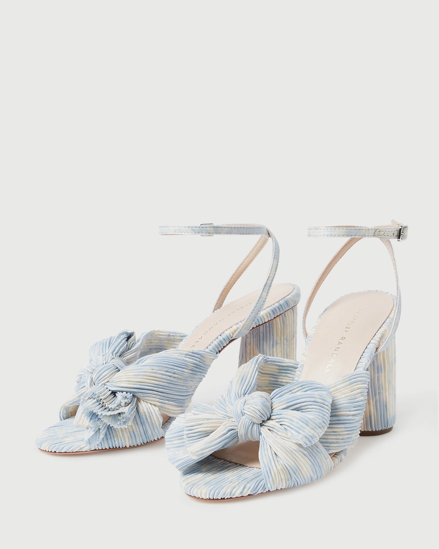 Camellia Blue Floral Bow Heel