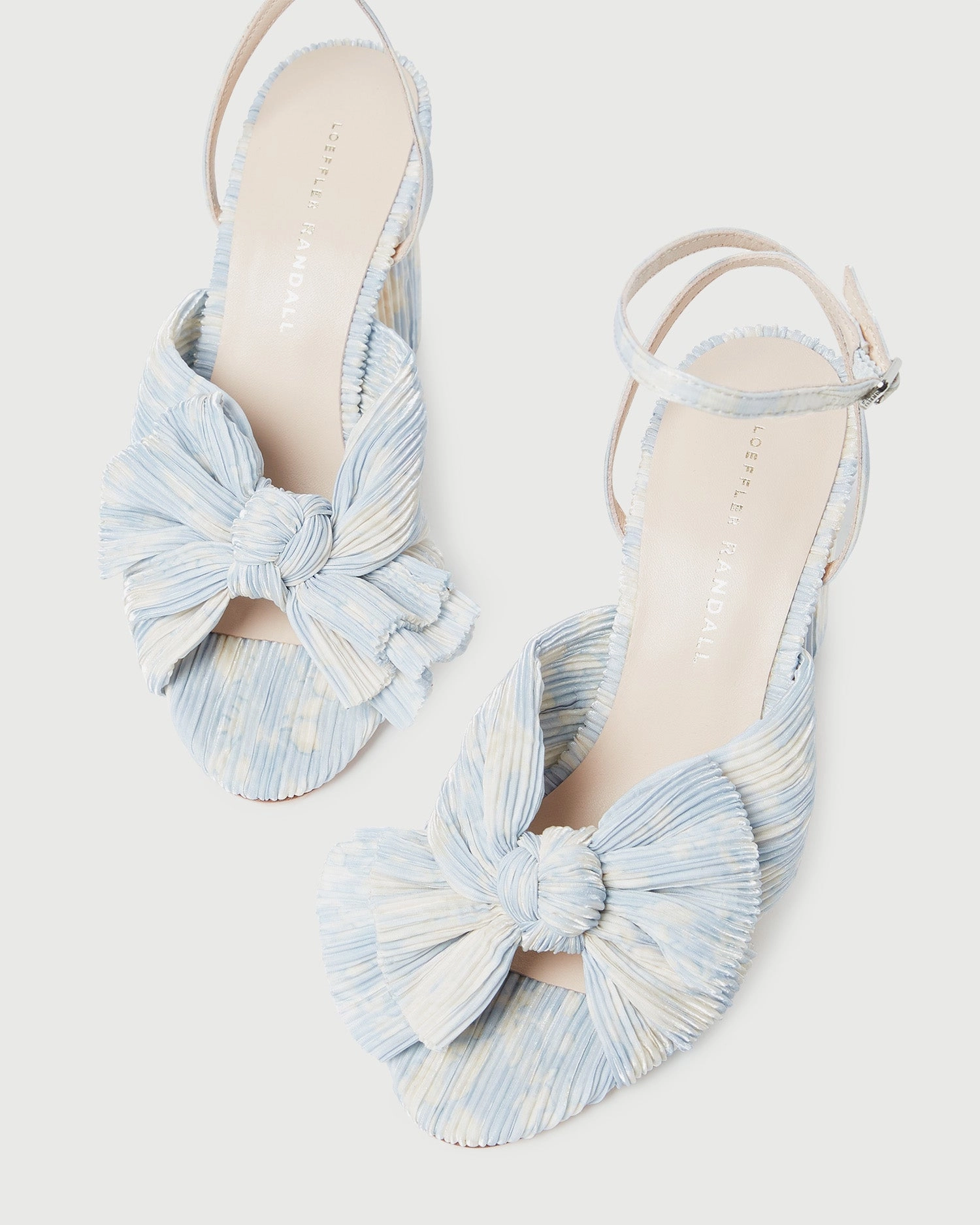 Camellia Blue Floral Bow Heel