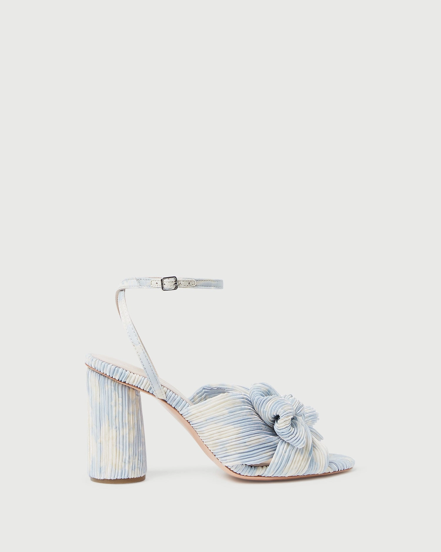 Camellia Blue Floral Bow Heel