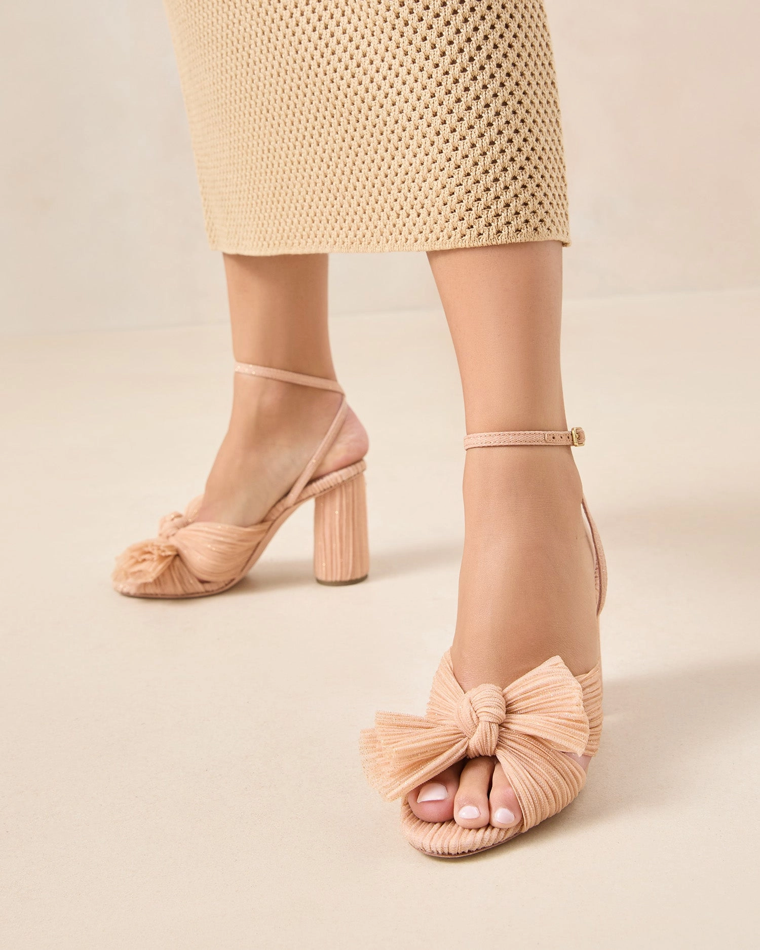 Camellia Glitter Beauty Bow Heel