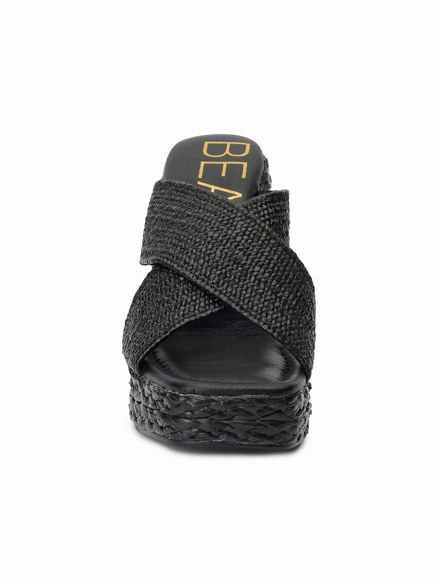 Caravan Raffia Heel in Black