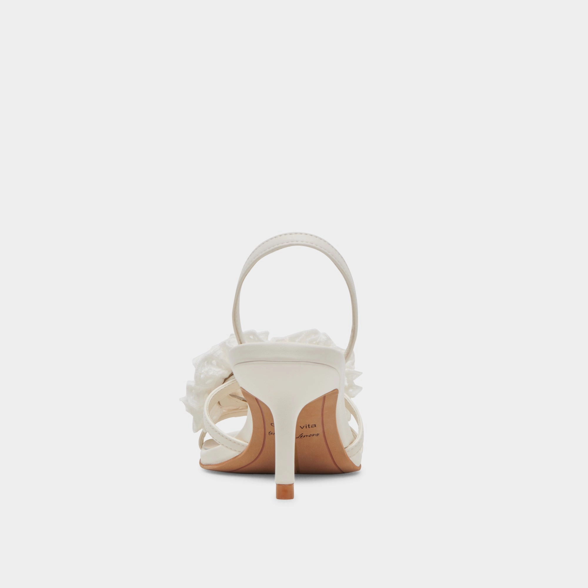 CECILA HEELS WHITE FLORAL EYELET