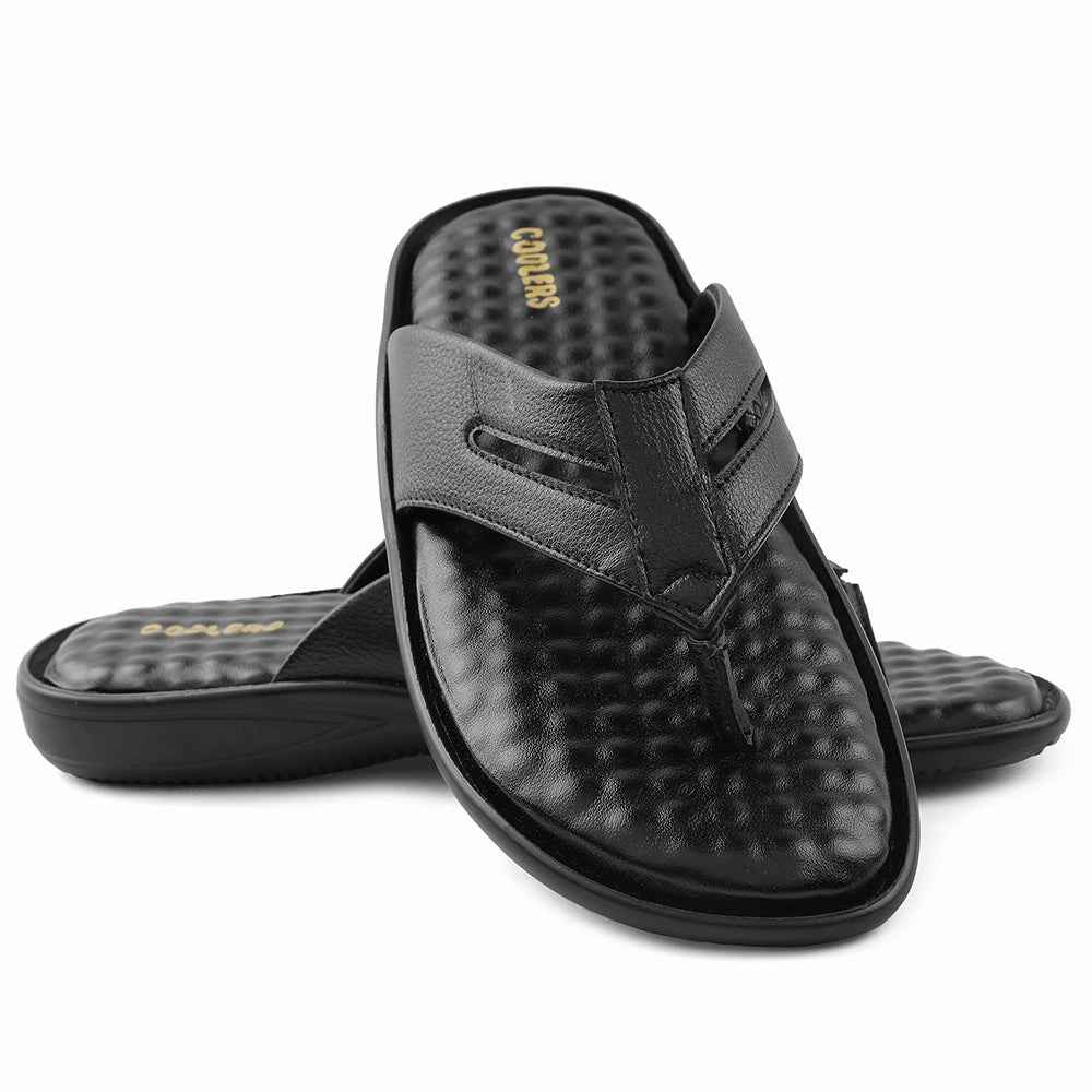 Coolers Black Casual Slipper For Men HML-2E By Liberty