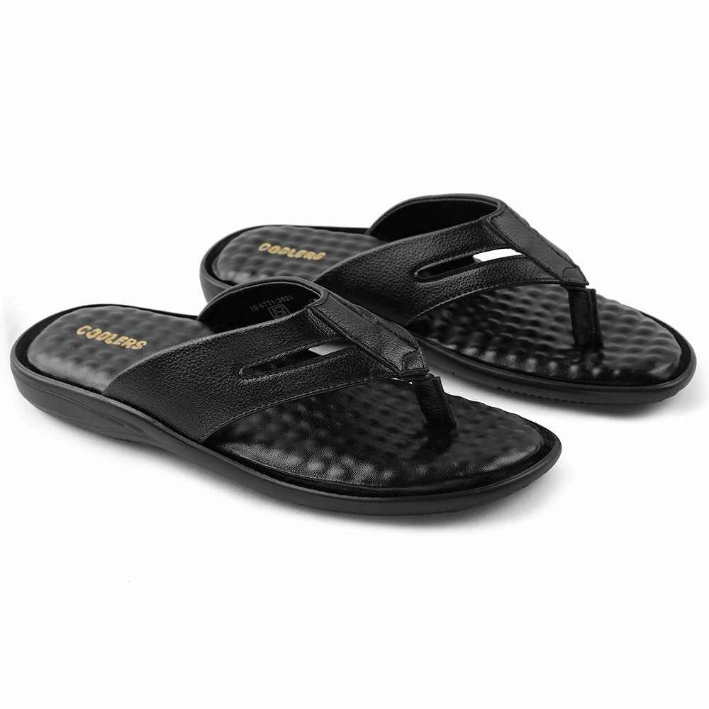 Coolers Black Casual Slipper For Men HML-2E By Liberty