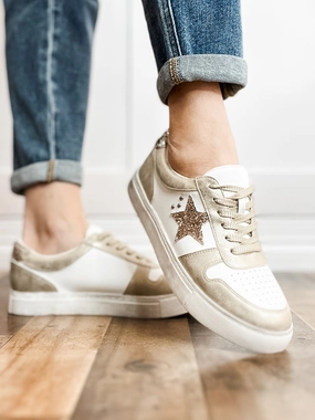 Corkys Constellation Tennis Shoes in Gold