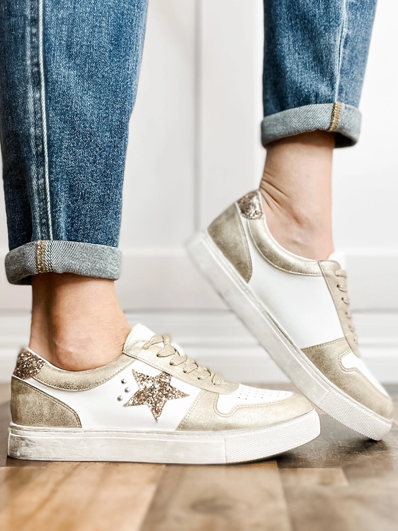 Corkys Constellation Tennis Shoes in Gold