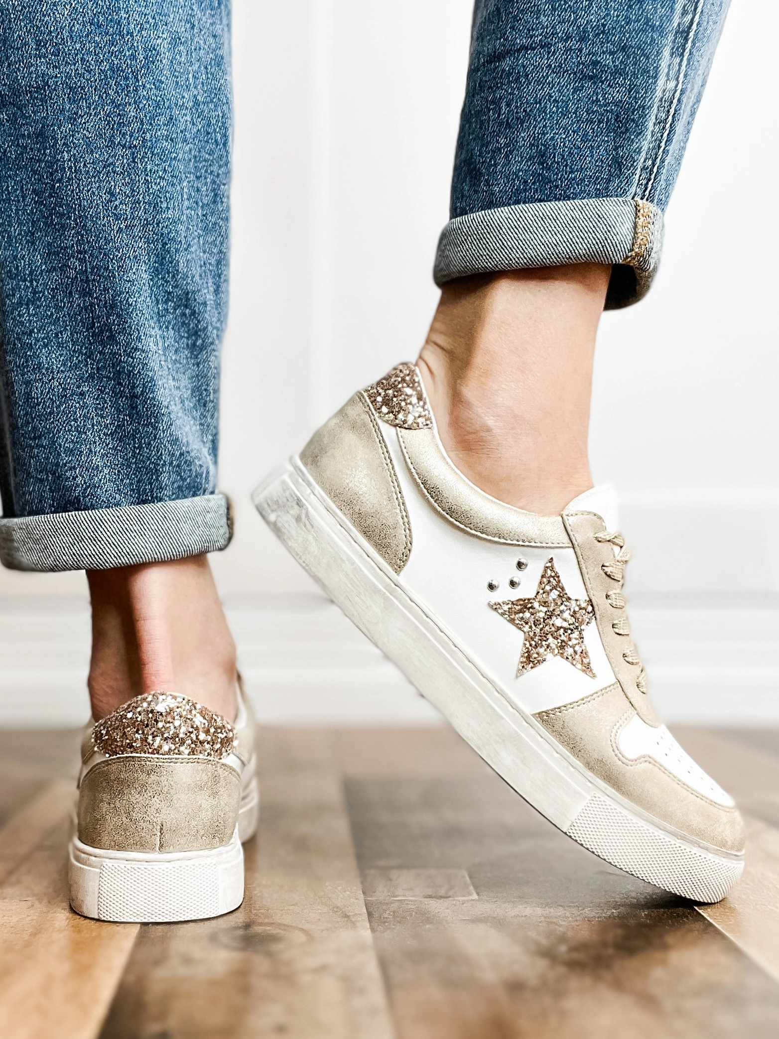 Corkys Constellation Tennis Shoes in Gold
