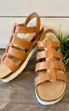CORKYS Fisher Sandal -  Cognac - Final Sale