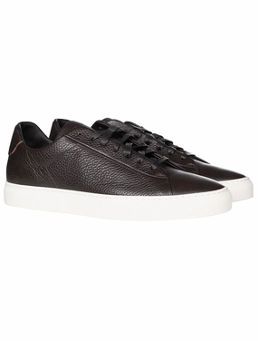 Dollaro Tumbled Leather Sneaker Dark Brown