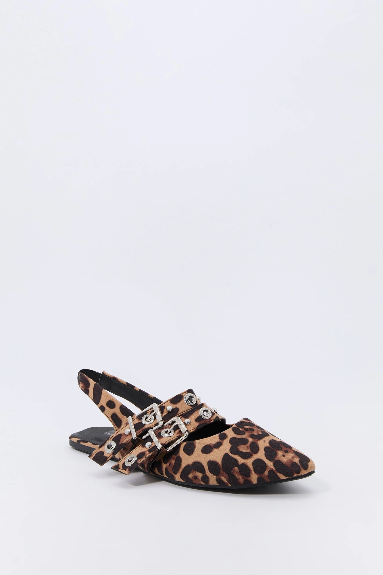 Double Buckle Slingback Flats