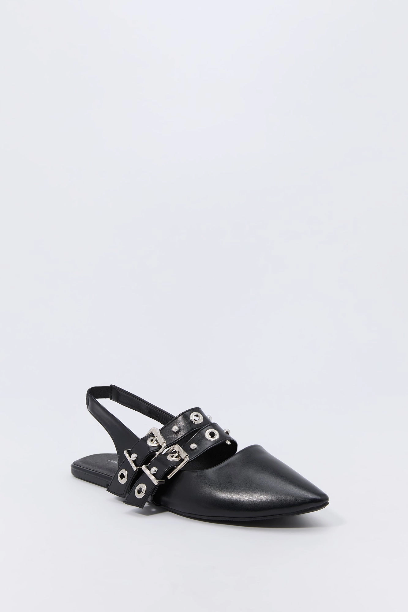 Double Buckle Slingback Flats