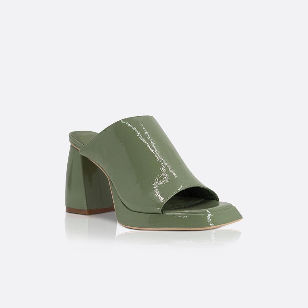 Eva Mule Patent Olive
