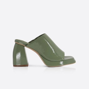 Eva Mule Patent Olive