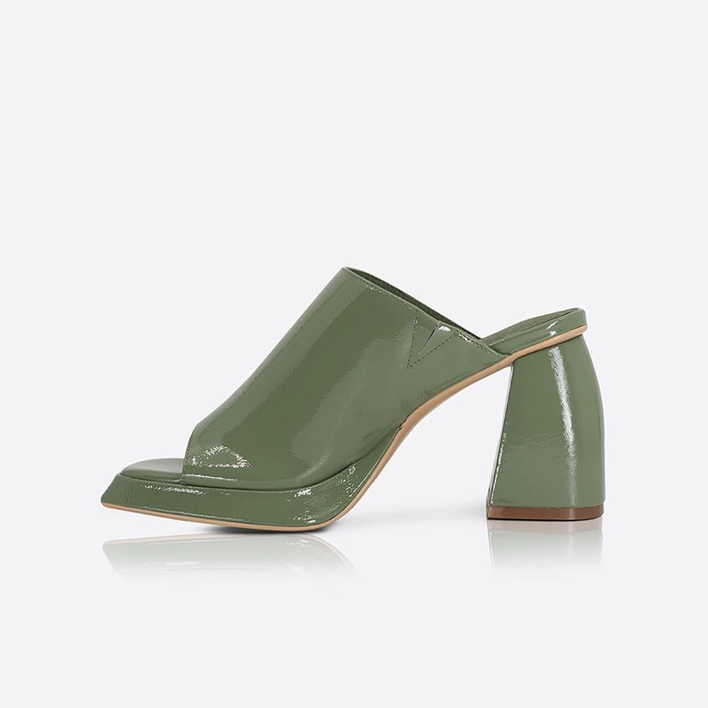 Eva Mule Patent Olive