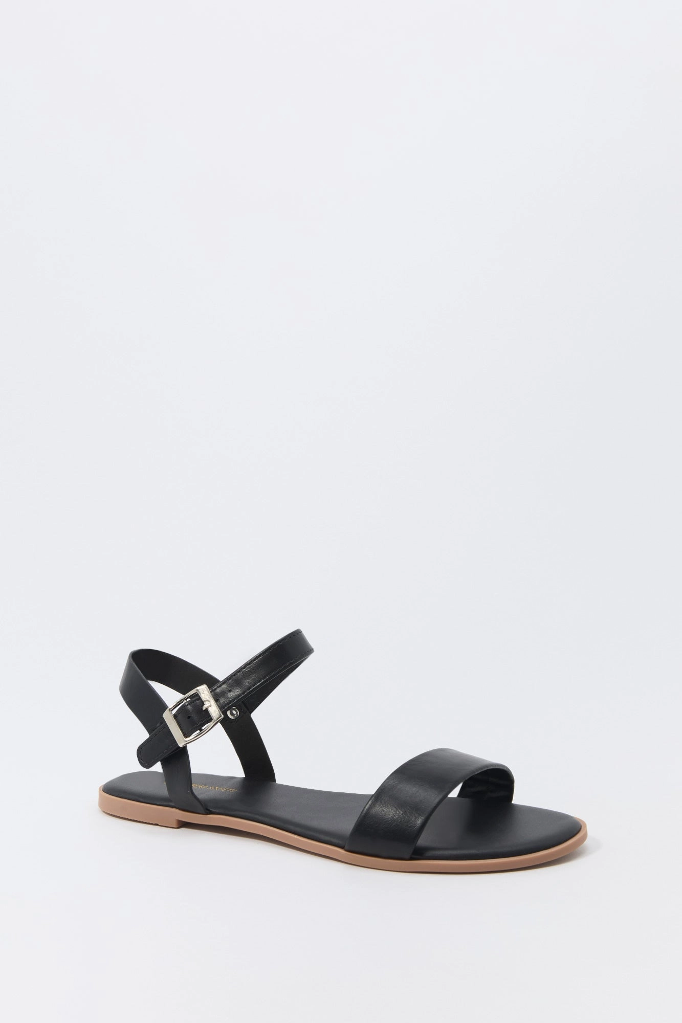 Faux Leather Ankle Strap Sandal