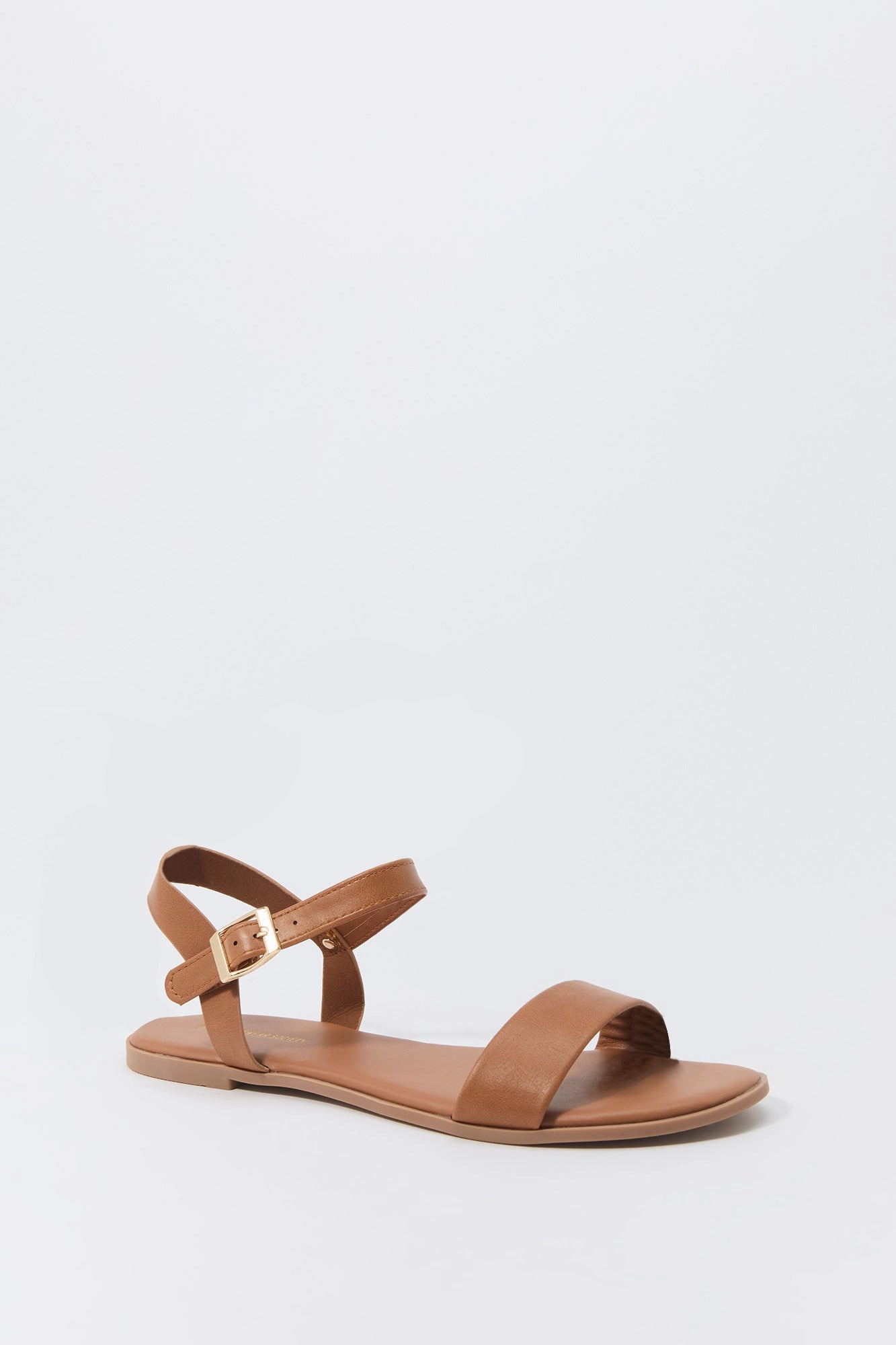 Faux Leather Ankle Strap Sandal