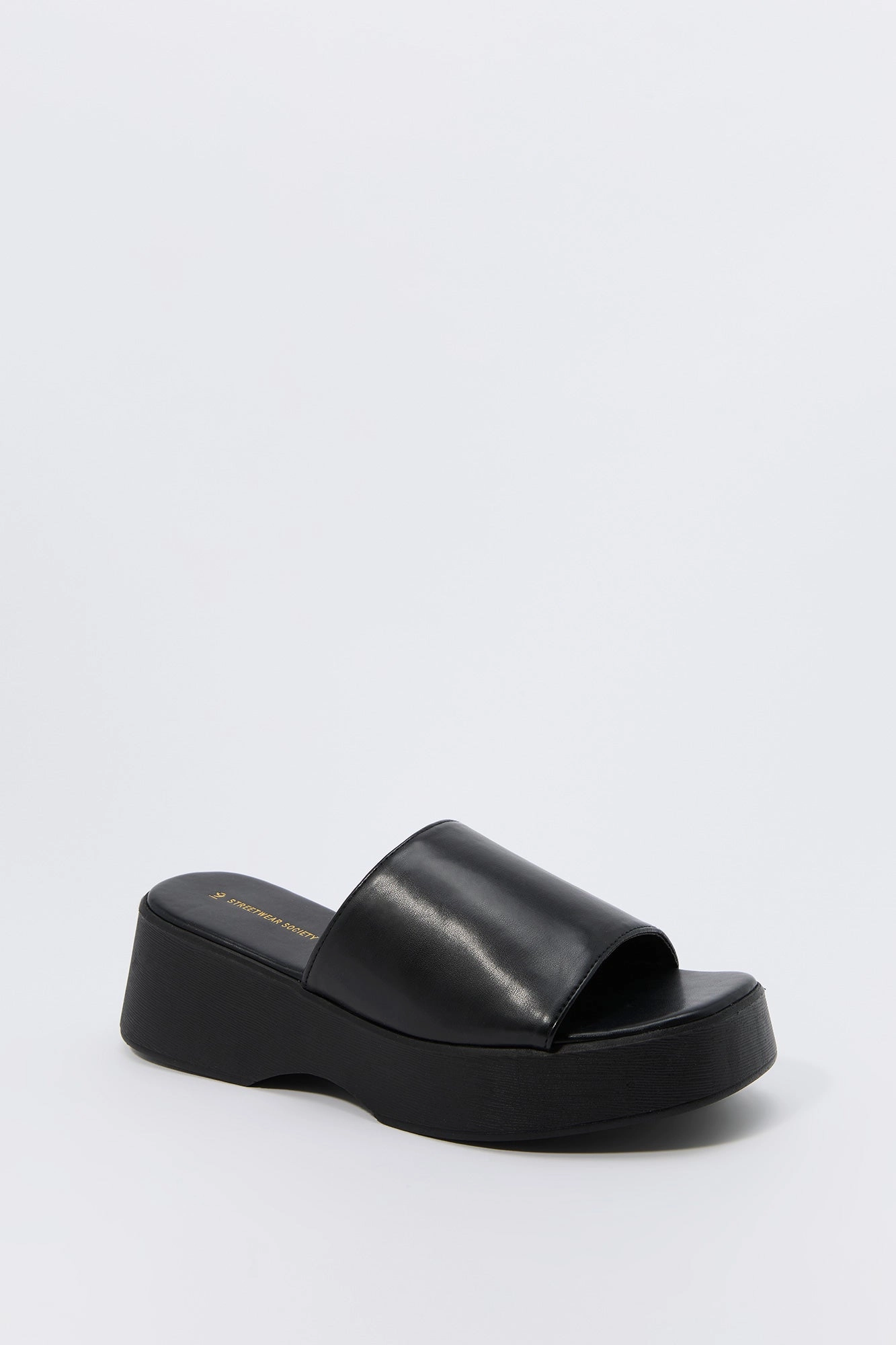 Faux Leather Platform Sandal