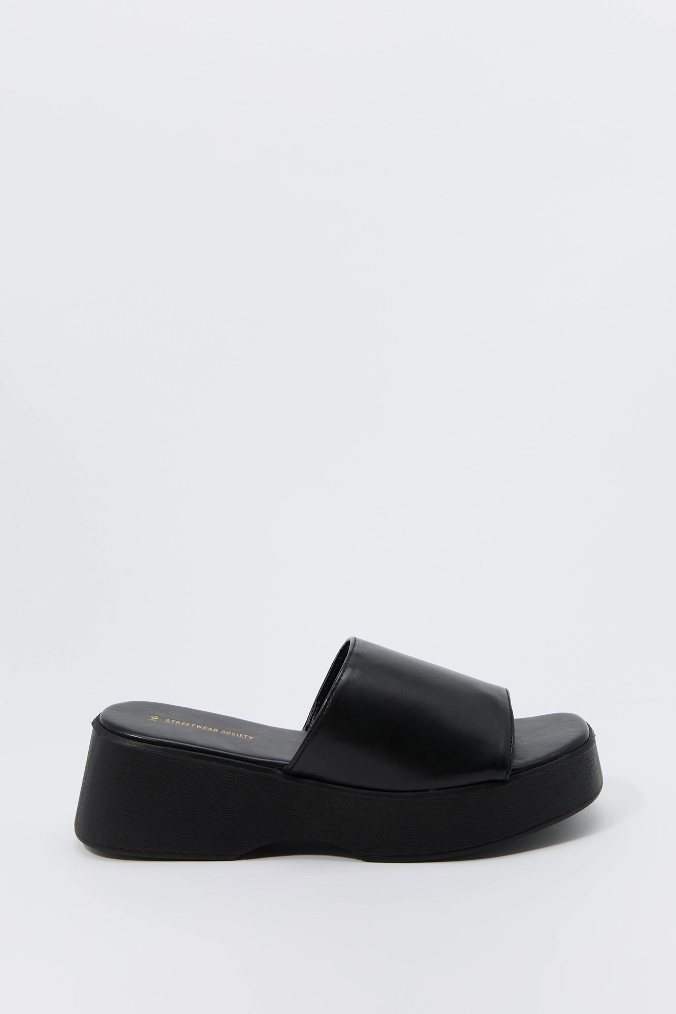 Faux Leather Platform Sandal
