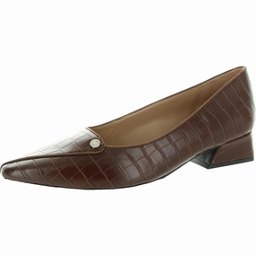GEORGIA Womens Embossed Faux Leather Block Heels