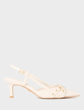 Hazel Buckle And Eyelet Slingback Heel
