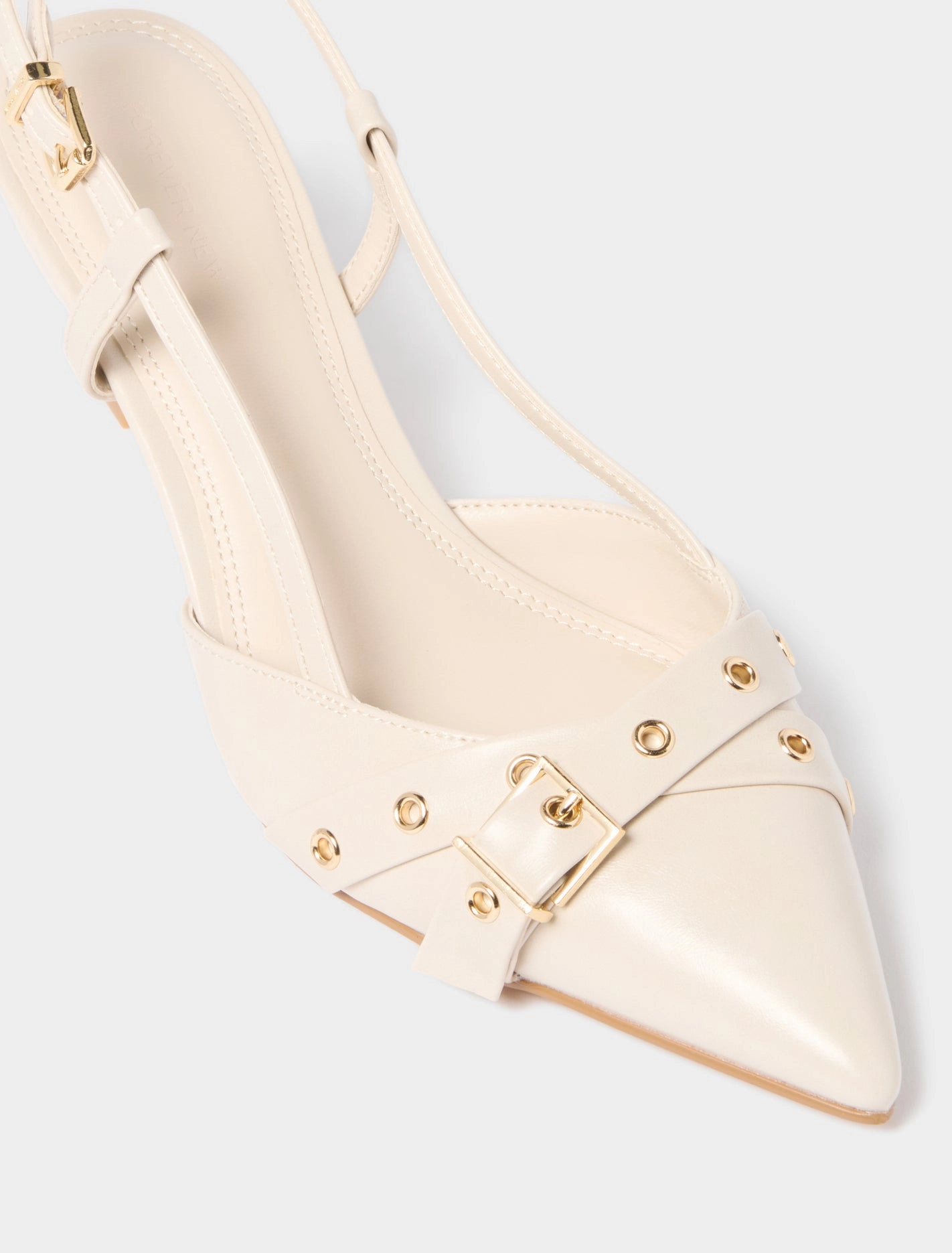 Hazel Buckle And Eyelet Slingback Heel