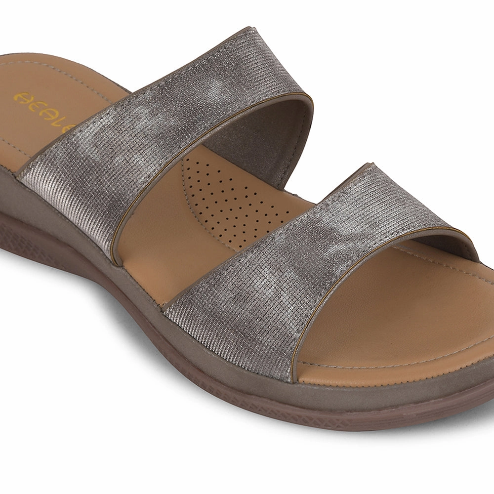 Healers Grey Casual Slipper For Women S424-03 By Liberty