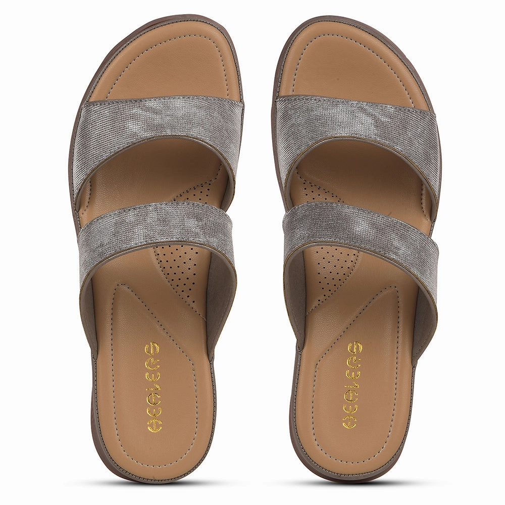 Healers Grey Casual Slipper For Women S424-03 By Liberty
