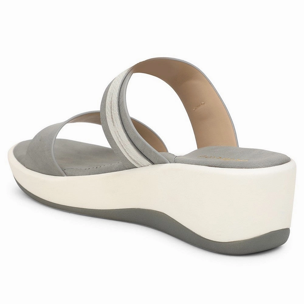 Healers Grey Casual Wedge Heel Sandal For Women SSAL-8 By Liberty