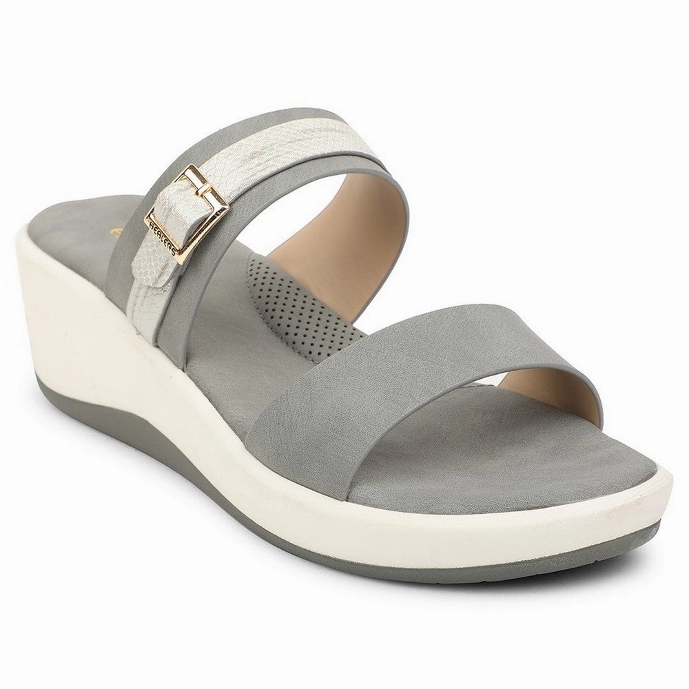 Healers Grey Casual Wedge Heel Sandal For Women SSAL-8 By Liberty