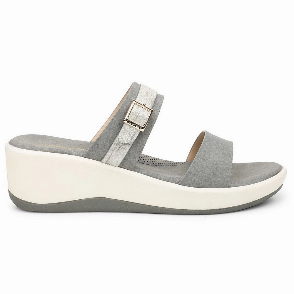 Healers Grey Casual Wedge Heel Sandal For Women SSAL-8 By Liberty