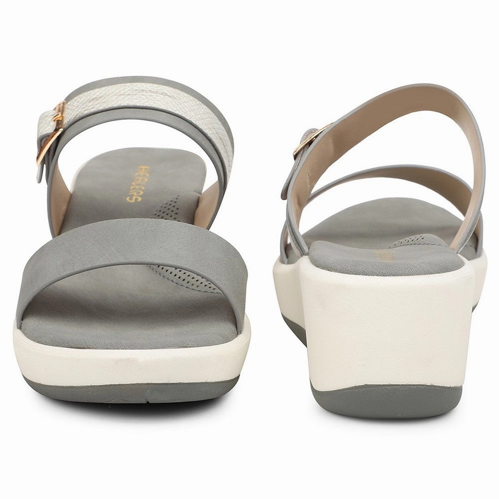 Healers Grey Casual Wedge Heel Sandal For Women SSAL-8 By Liberty
